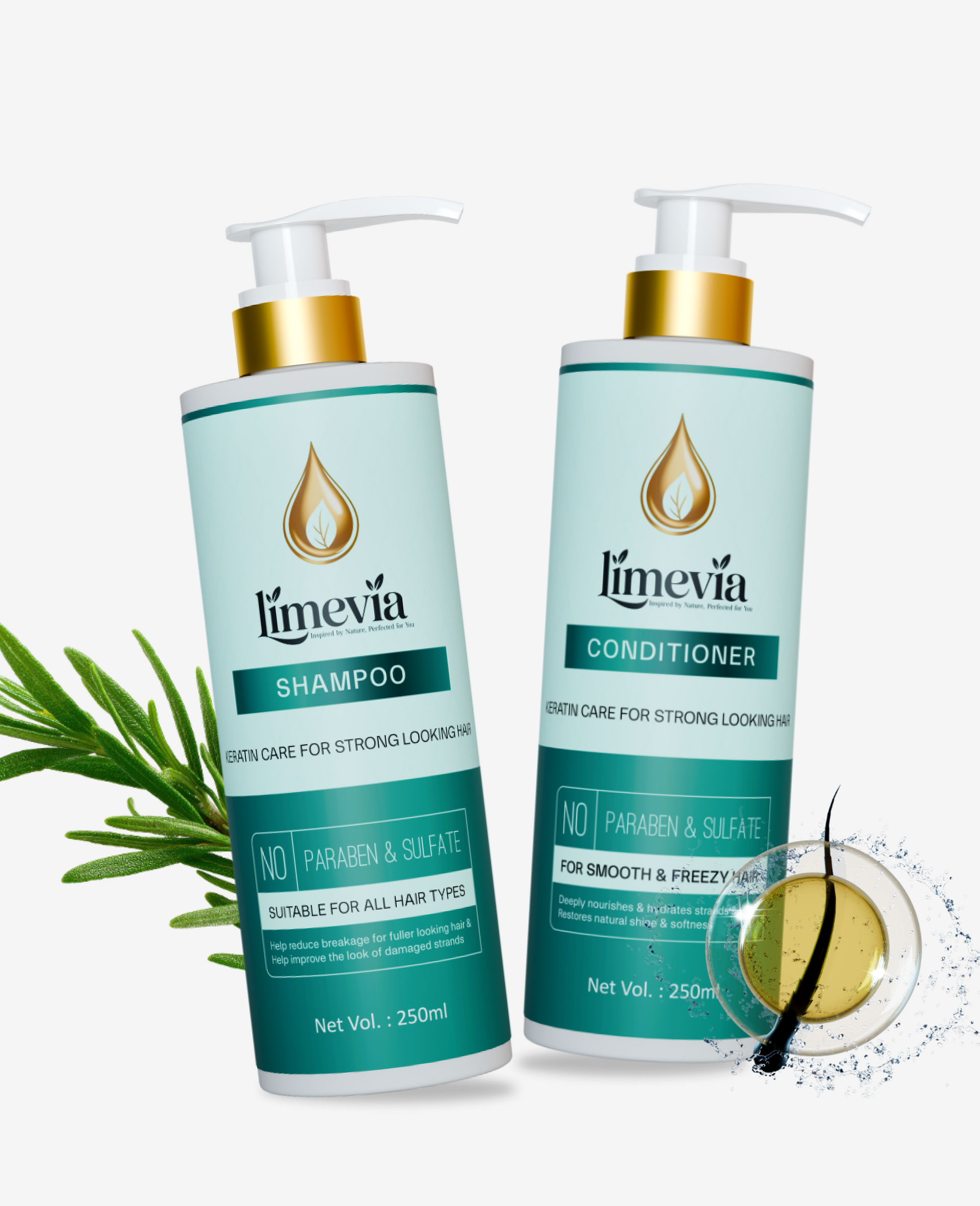 Limevia Keratin Care Shampoo + Conditioner Combo