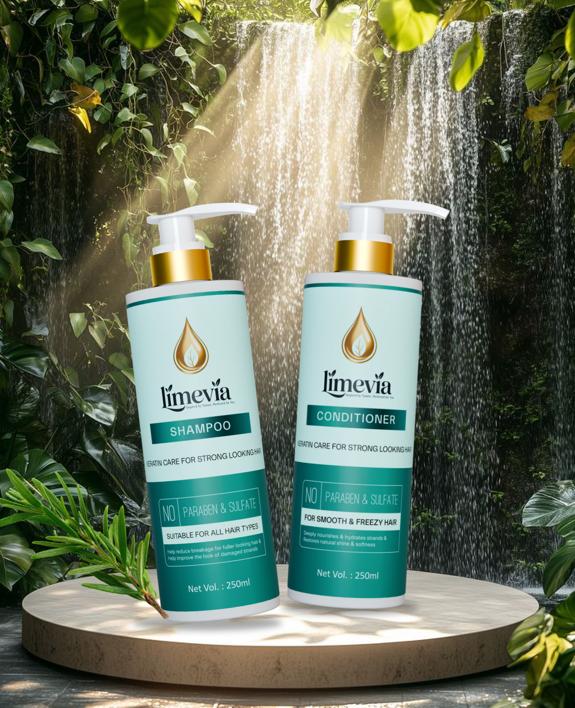 Limevia Keratin Care Shampoo + Conditioner Combo
